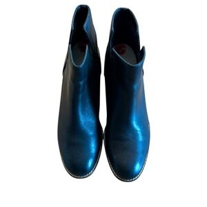 Cole Haan Black Leather Slip on Ankle Boots Block Heel Women Sz 10